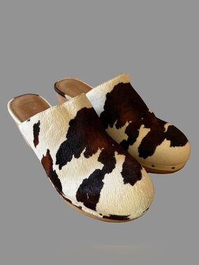 Madewell Pony Hair Animal Print Slip On Mule Clogs US8? ($188)